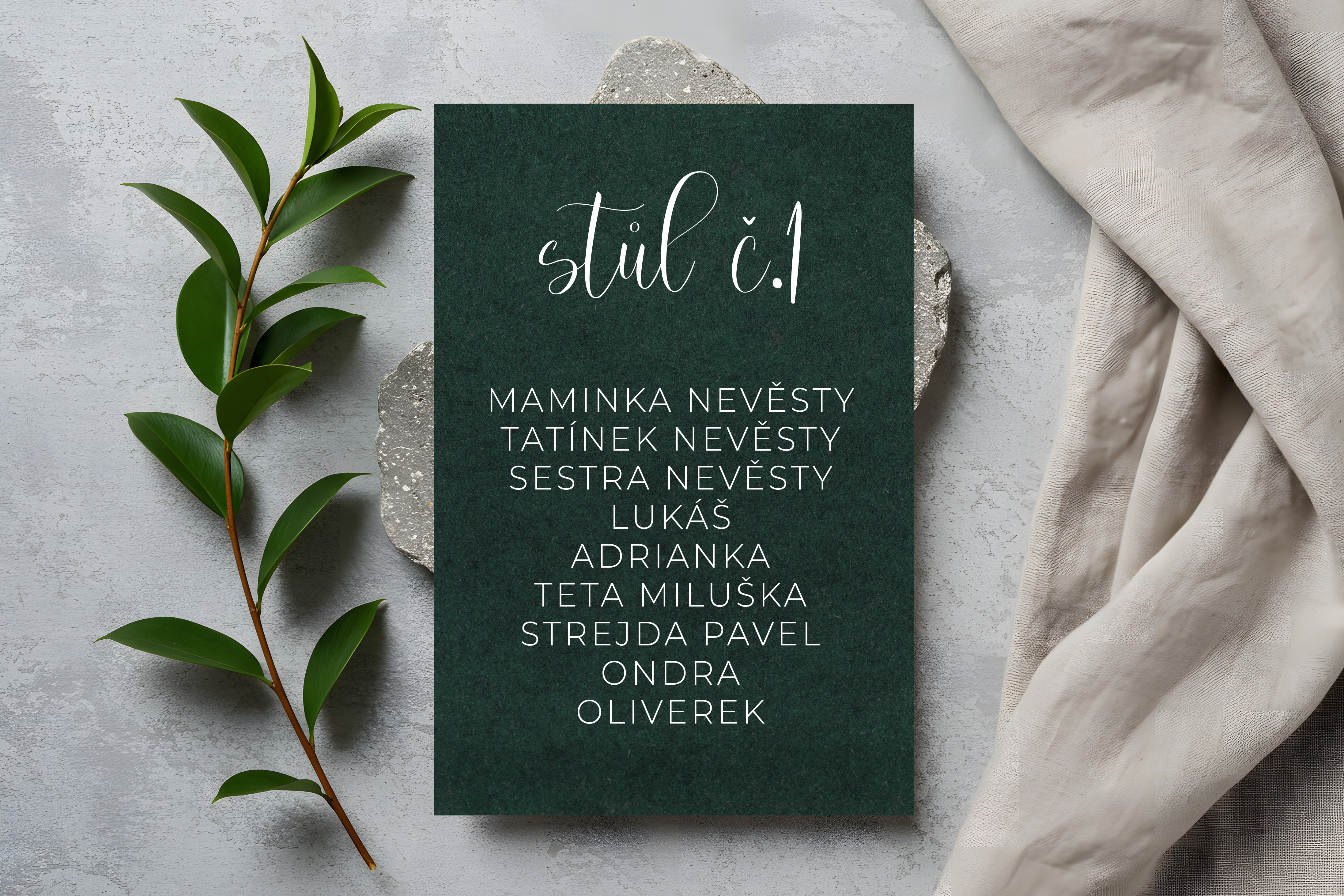 Barevné varianty svatebního zasedacího pořádku